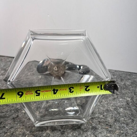 VTG RCR Royal Crystal Rock Hexagonal Decanter Patina Silver Handle & Spout - Picture 16 of 16